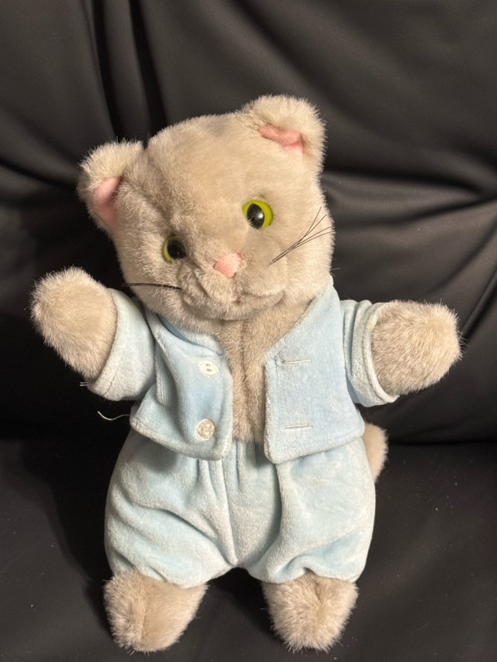 Vintage Eden Plush Cat Kitten Blue Outfit Stuffed Animal